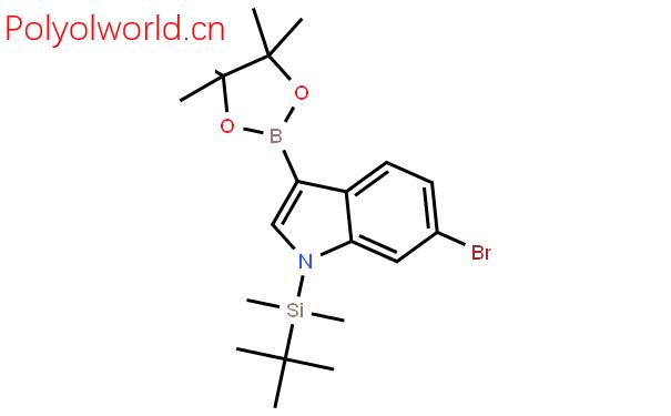 6-溴-1-(叔丁基二甲基锡)吲哚-3-硼酸频那醇酯结构式图片|1256358-99-2结构式图片
